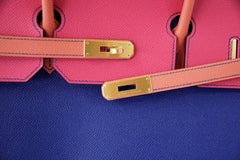 Birkin 40 Bag Tri Color HSS Brushed Gold Hardware