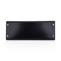 Kelly 28 Sellier Bag Black Box Leather with Palladium Hardware