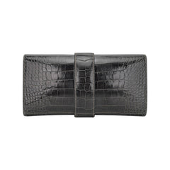 Medor 23 Clutch Bag Graphite Alligator with Palladium Hardware