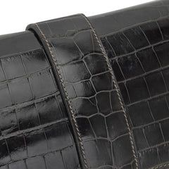 Medor 23 Clutch Bag Graphite Alligator with Palladium Hardware