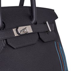 Limited Edition HAC Western Birkin 40 Bag Runway Embroidered Black Togo Leather with Palladium Hardware