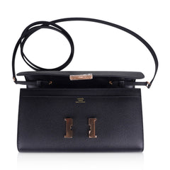 Constance Long To Go Wallet Black Rose Gold Hardware Epsom New w/ Box