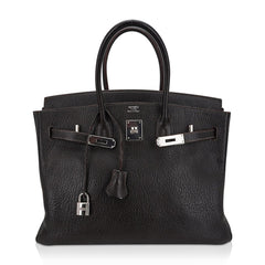 Birkin 35 Bag Cocoan Brown Chevre Leather with Palladium Hardware