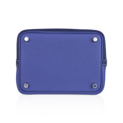 Picotin Eclat Lock 18 Bag Blue Sapphire and Blue Brighton with Palladium Hardware