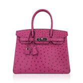 Birkin 30 Bag Rose Pourpre Ostrich with Palladium Hardware
