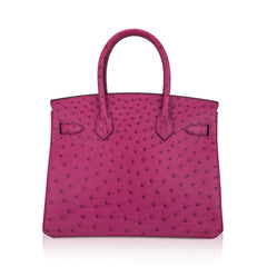 Birkin 30 Bag Rose Pourpre Ostrich with Palladium Hardware