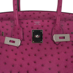 Birkin 30 Bag Rose Pourpre Ostrich with Palladium Hardware