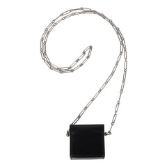 Micro Sac Limited Edition Noir 46 MM Noir Villandry Paper Clip Chain Bag Palladium Hardware