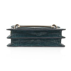 Mini Roulis Bag Vert Cypress Alligator (Convertible Shoulder to Crossbody)