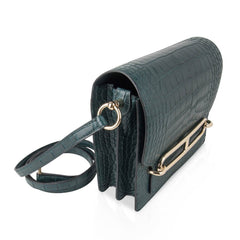 Mini Roulis Bag Vert Cypress Alligator (Convertible Shoulder to Crossbody)
