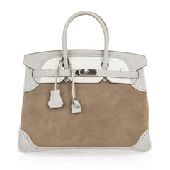 Birkin 35 Bag Grizzly Ghillies Gris Perle Gris Caillou Colour Limited Edition Rare