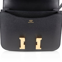 Constance Bag 18 Black Epsom Gold Hardware New w/ Box