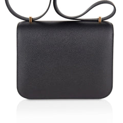 Constance Bag 18 Black Epsom Gold Hardware New w/ Box