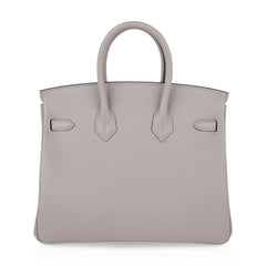 Birkin 25 Bag Gris Asphalte Novillo Leather Gold Hardware
