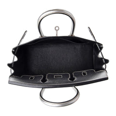 Birkin 25 Bag Metallic Silver Chevre with Brushed Palladium Hardware