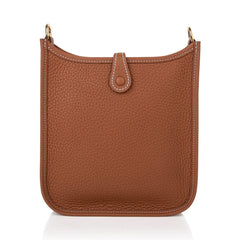Mini Evelyne TPM Bag Gold Clemence Leather with Gold Hardware