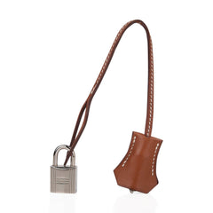 Birkin 30 Bag Toile / Barenia Leather Palladium w/ Crinoline Bag Charm