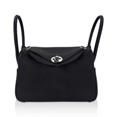 Lindy 26 Bag Black Clemence Leather with Palladium Hardware