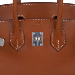 Limited Edition Birkin 25 Fauve Barenia Leather Bag Palladium Hardware