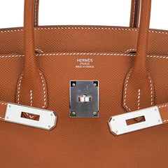 Birkin 30 Bag Gold Epsom Leather with Palladium Hardware