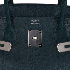 Birkin 30 Bag Vert Cypress Chevre de Coromandel with Palladium Hardware