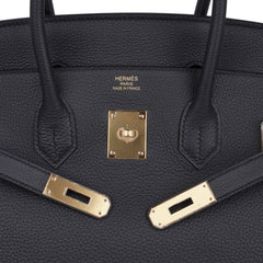 Limited Edition Birkin 35 Bag Plomb (Off Black) Togo Leather with Gold Hardware