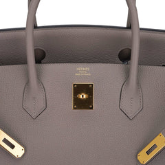Birkin 40 Gris Asphalte Bag Gold Hardware Togo Leather