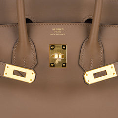 Birkin 25 Beige De Weimar Veau Jonathan Leather Gold Hardware