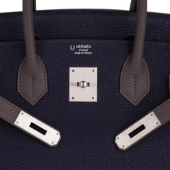 Special Order HSS Birkin 30 Bag Blue Nuit & Etain Togo Leather with Brushed Palladium Hardware
