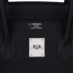 Special Order HSS Birkin 35 Bag Black Turquoise Togo Leather with Brushed Palladium Hardware