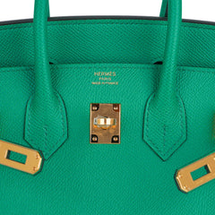 Birkin Sellier 25 Bag Vert Jade Epsom Leather with Gold Hardware