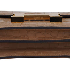 Mini Constance Bag 18 Chai Matte Alligator with Gold Hardware