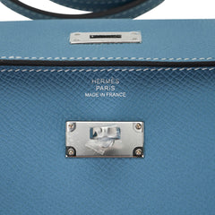 Kelly Classique To Go Wallet New Blue Jean Epsom with Palladium Hardware