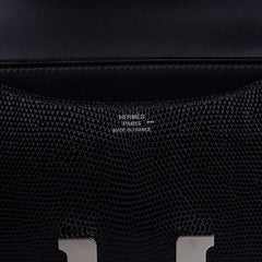 Mini Constance Bag 18 Black Lizard with Palladium Hardware