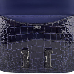 Mini Constance 18 Bag Tri-Color Blue Sapphire, Vert Rousseau, & Black Alligator with Palladium Hardware