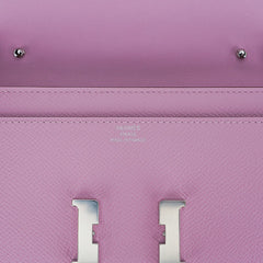 Constance Long To Go Wallet Mauve Sylvestre Epsom Leather with Palladium Hardware