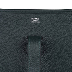 Bag Evelyne GM Vert Fonce Clemence Palladium Hardware New w/ Box