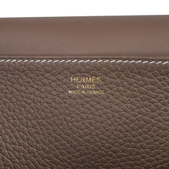 Halzan 25 Etoupe Bag Gold Hardware Clemence Leather