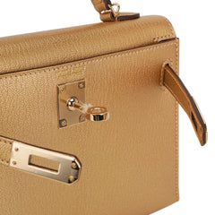 Kelly Sellier 20 Metallic Dore Chevre Chamkilight Permabrass Hardware