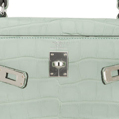Kelly 25 Retourne Bag Vert d’Eau Matte Alligator with Palladium Hardware