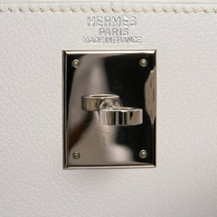 Kelly Ado 28 Bag White Evergrain Palladium Hardware