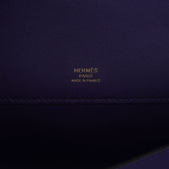 Kelly Cut Bag Blue Encre Swift with Gold Hardware