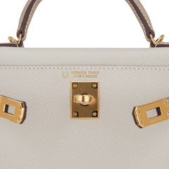 Special Order HSS Mini Kelly 20 Sellier Bag Nata and Trench Epsom Leather with Gold Hardware