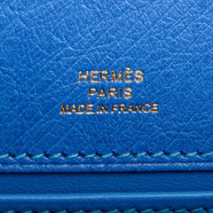 Kelly Pochette Bag Bleuet Ostrich Clutch Gold Hardware