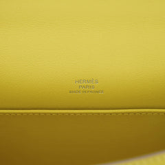 Kelly Pochette Clutch Bag Jaune De Naples Swift Leather with Palladium Hardware