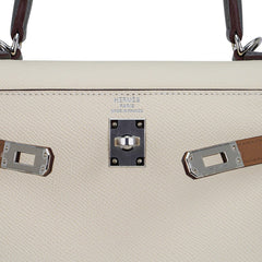 Kelly Sellier 25 Bag Nata Chai & Gris Meyer Epsom Leather with Palladium Hardware