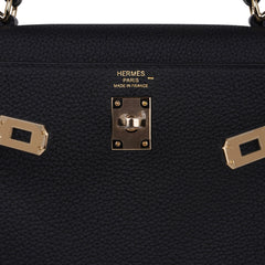 Kelly Touch 25 Retourne Bag Black Lizard / Togo Permabrass Hardware