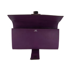 Medor 23 Clutch Bag Raisin Tadelakt Leather with Palladium Hardware