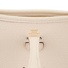 Mini Evelyne TPM Bag Nata Clemence Leather with Gold Hardware