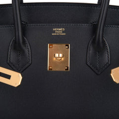 Birkin Sellier Limited Edition 30 Bag Black Veau Graine Monsieur Laiton